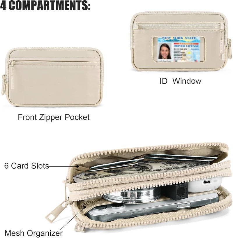 NEWROGENG Checkered WristleWallets for Women, RFID Wallet Crossbody with 4 Zippers, Credit Card Holder Cell Phone Organizer - Image 5